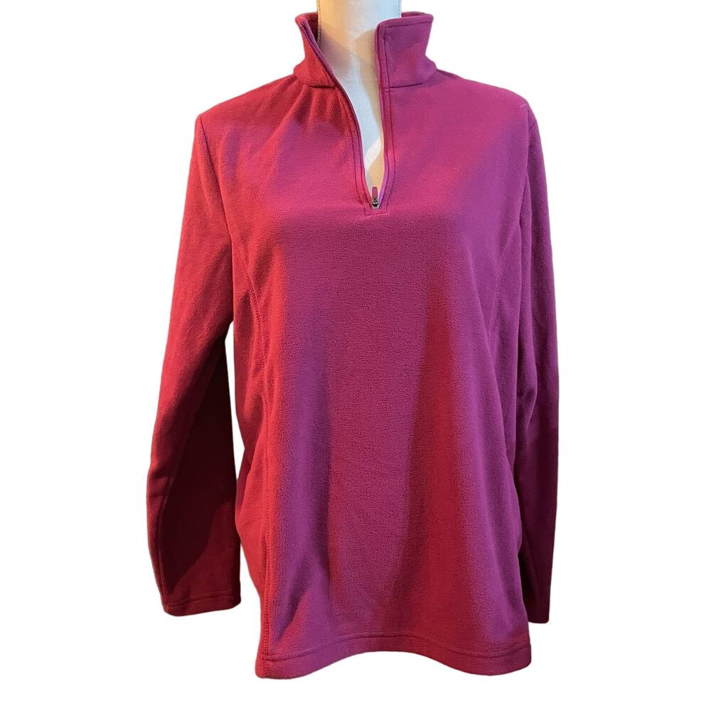 Lands End wine colored pullover fleece